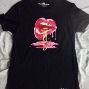 Movement Black Graphic Tee with Pink Design
